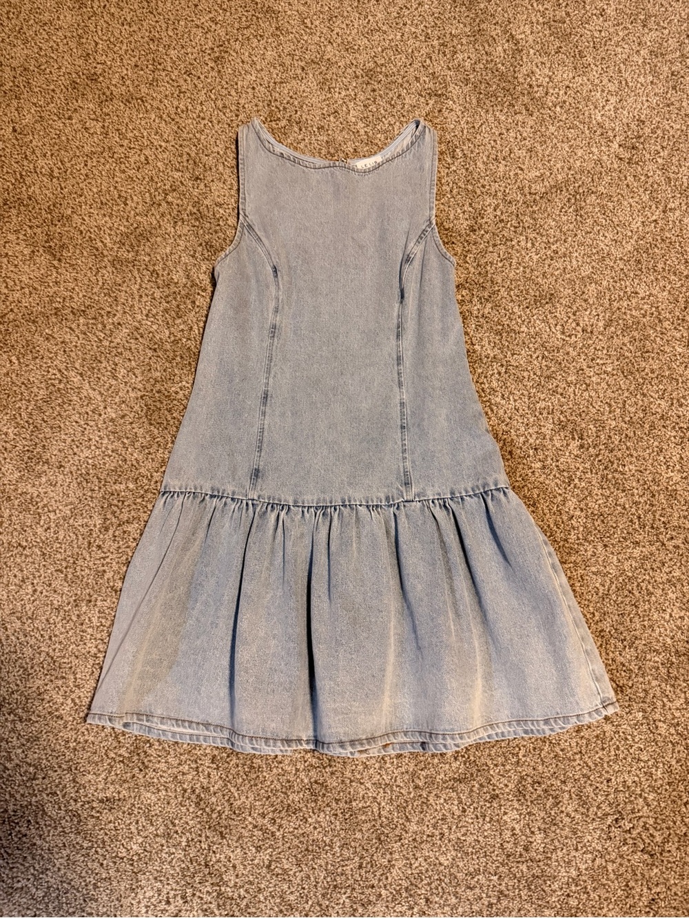 Le Lis Light Blue Denim Tiered Dress